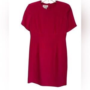 Talbots Petites red silk short sleeve dress sexy buttons down back luxurious 6P